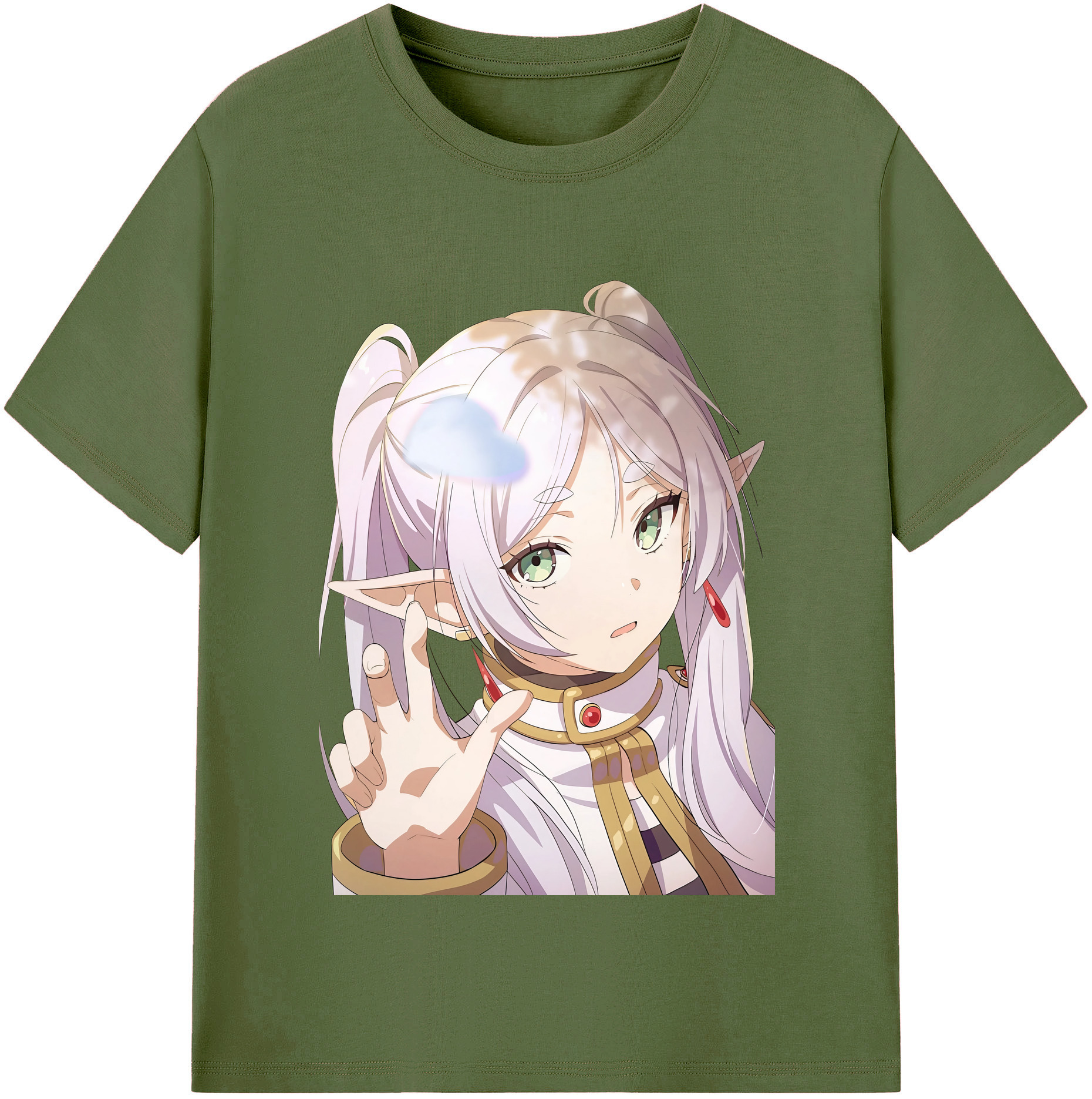 （画像用） 葬送のフリーレン Frieren 綿100％半袖Tシャツ（フロントプリント）